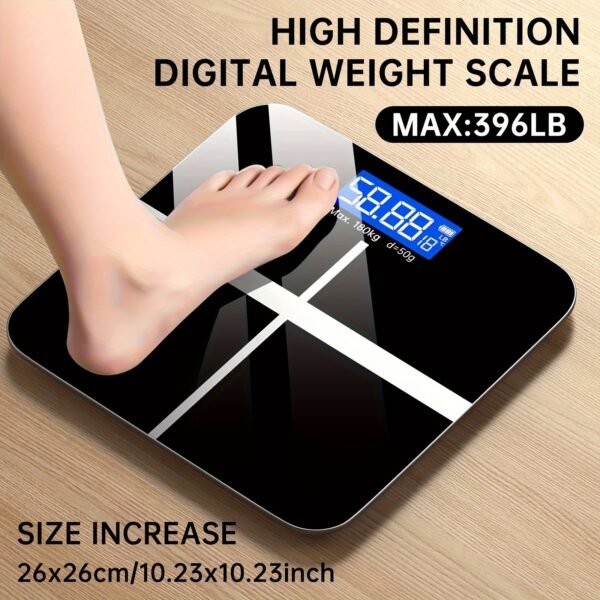 High-precision Digital Bathroom Scale, Weight Scale Electronic Scale, 396 Pound, Ultra Wide Platform, LCD High-definition Display Screen, Temperature Display, Switchable Between KG And Pounds