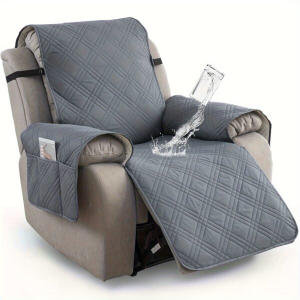 1pc 100% Recliner Chair Cover, Non Slip Recliner Covers for Recliner Chair with Pocket, Pet Scratch-Resistant Sofa Slipcover, Washable Furniture Protector, Easy to Install for Office, Living Room, Bedroom, Home Decor, DOOTTOO