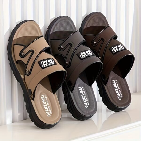 Summer Non-Slip Men's Alphabet Design Dual-Purpose Casual Sandals Slippers Beach Shoes