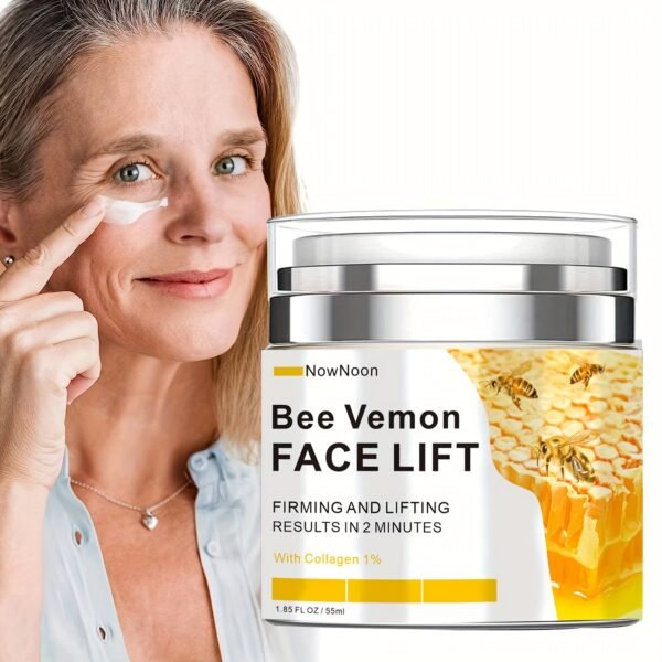 [Instant Face Lift Cream] NowNoon Bee Vemon Instant Face Lift Cream - Tightens & Firms Skin, Smooths Fine Lines & Wrinkles, Alcohol-Free with Hyaluronic Acid - 1.85 fl. Oz