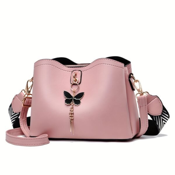 Small Crossbody Bags For Women Fashion Butterfly Bucket Purses For Teenage Girls Lightweight Handbags Shoulder Bag With Two Removable Straps