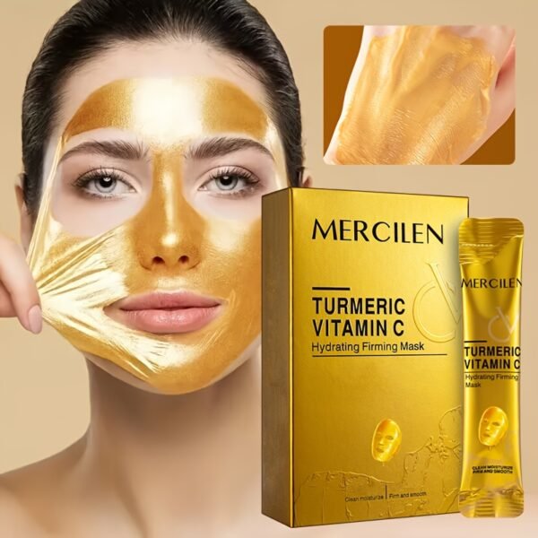 Turmeric Vitamin C Retinol Moisturizing And Firming Mask 6g*10pcs, Containing Collagen, Vitamin E, Niacinamide And Plant Squalane, Deep Cleaning, Moisturizing And Firming, Even Skin, Fine Pores, Suitable for All Skin Types Essential for Travel