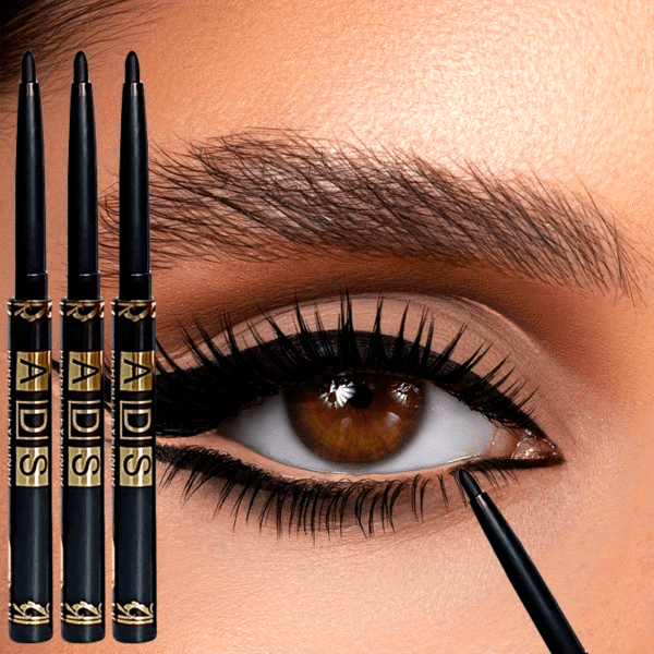 3 Pcs Waterproof Black Eyeliner Pencils - Smudge-Proof, Sweatproof, Easy Twist for Flawless Eye Makeup