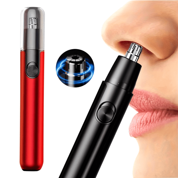Painless Nose & Ear Hair Trimmer - Aluminum Body, Easy Eyebrow & Facial Hair Removal, Rechargeable Lithium Battery, 4V-12V Operating Voltage for Men & Women, 14+ Age Group, Electric Nose Hair Clippers with LED Light and Travel-Friendly Design